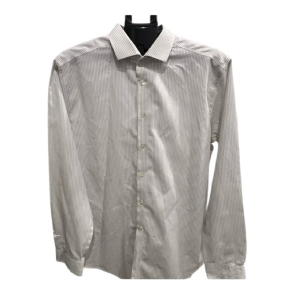 Calvin Klein Striped White and Gray Shirt